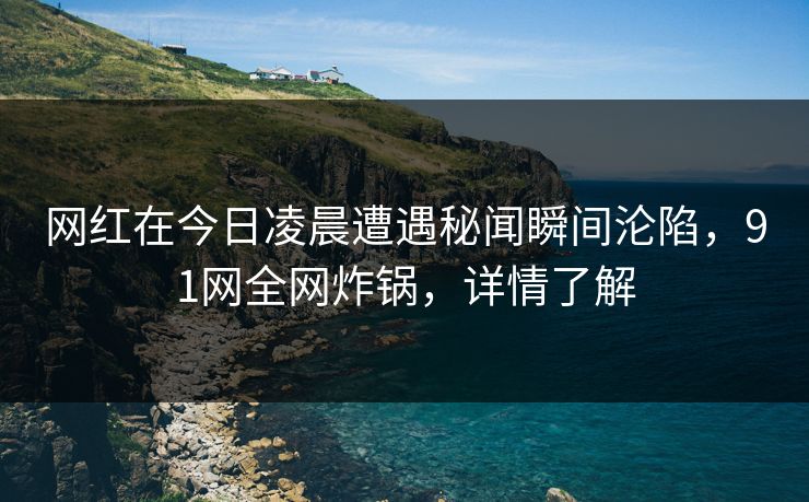 网红在今日凌晨遭遇秘闻瞬间沦陷，91网全网炸锅，详情了解